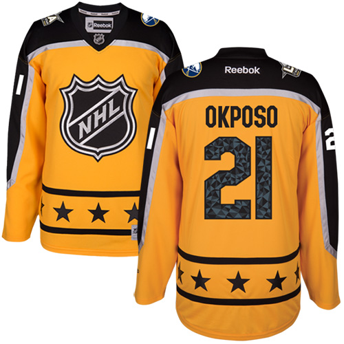 Sabres #21 Kyle Okposo Yellow All-Star Atlantic Division Stitched NHL Jersey - Click Image to Close